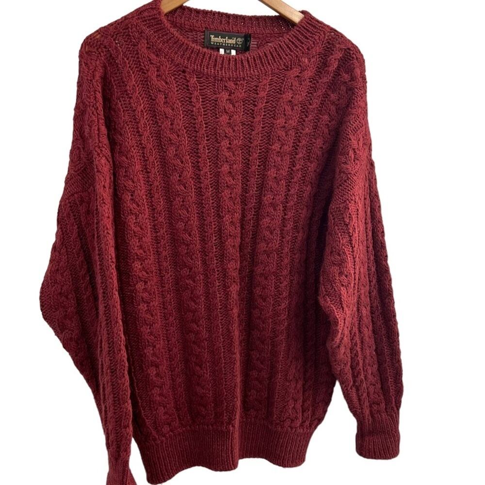 TIMBERLAND Made In Italy 60% Wool 40% Alpaca Knit Sweater Rust Men's Medum